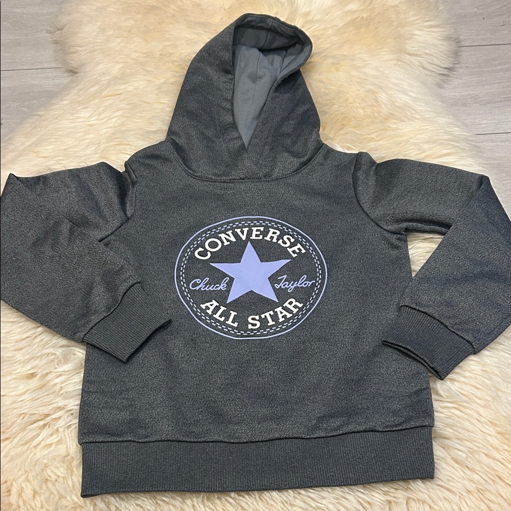 Converse Gray Hoodie with Blue Star Logo